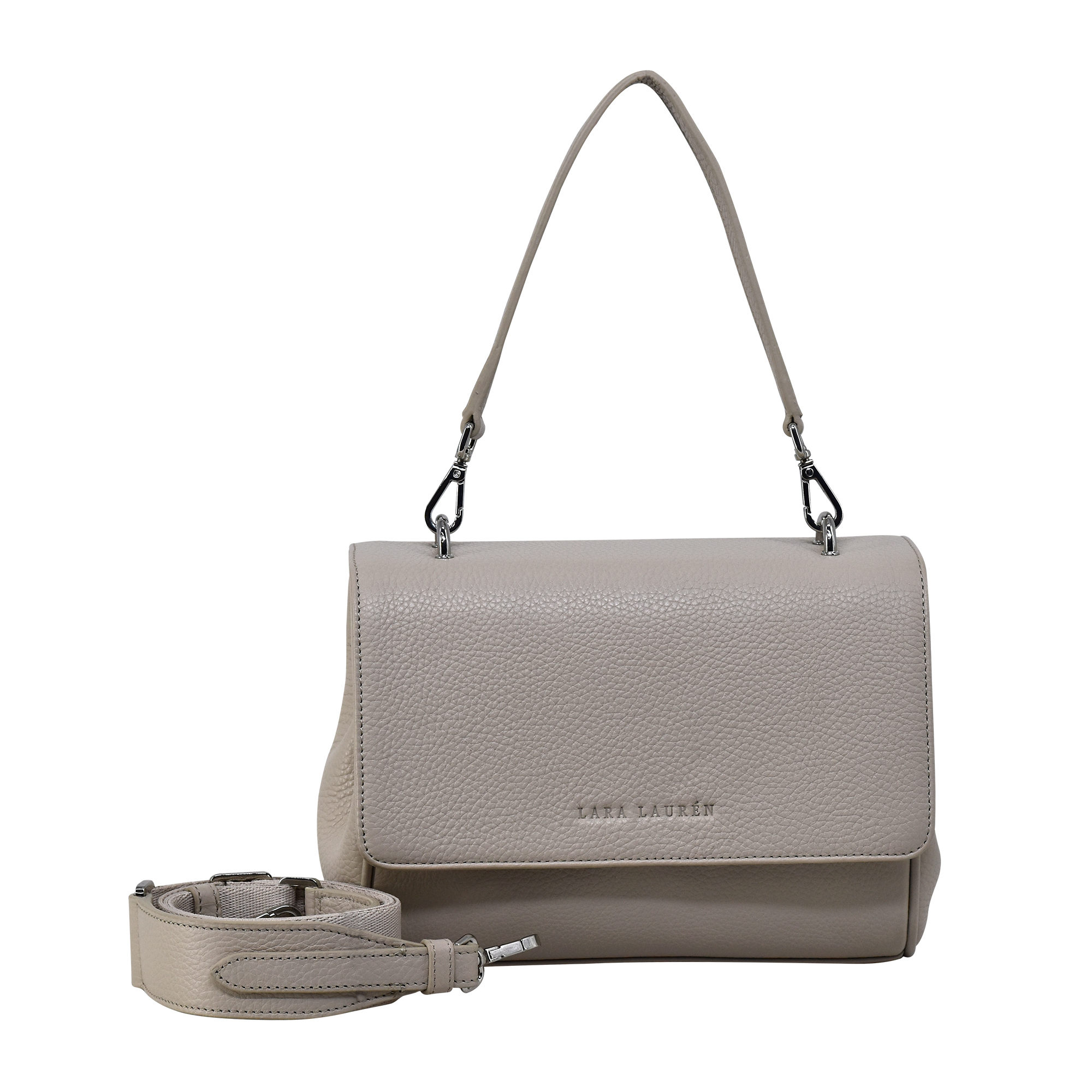 FLAPPY A Crossbody Überschlagtasche mit neuem Nylonriemen, creme